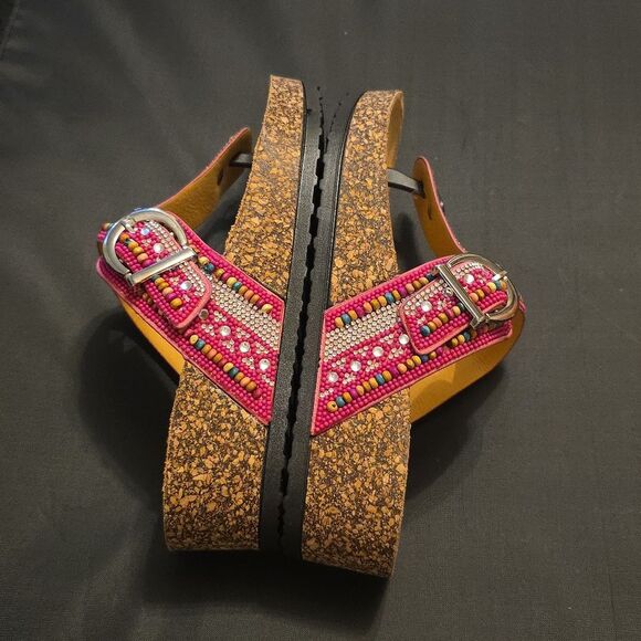 BRAND NEW ATALINA JEWEL EMBELLISHED FOOTBED THONG WOMENS SANDAL - Picture 10 of 16